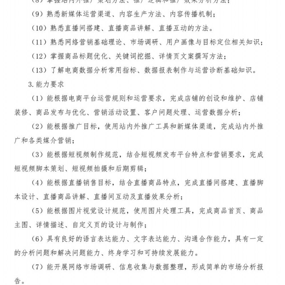 电子商务专 业人才培养方案