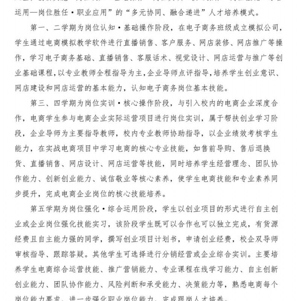 电子商务专 业人才培养方案