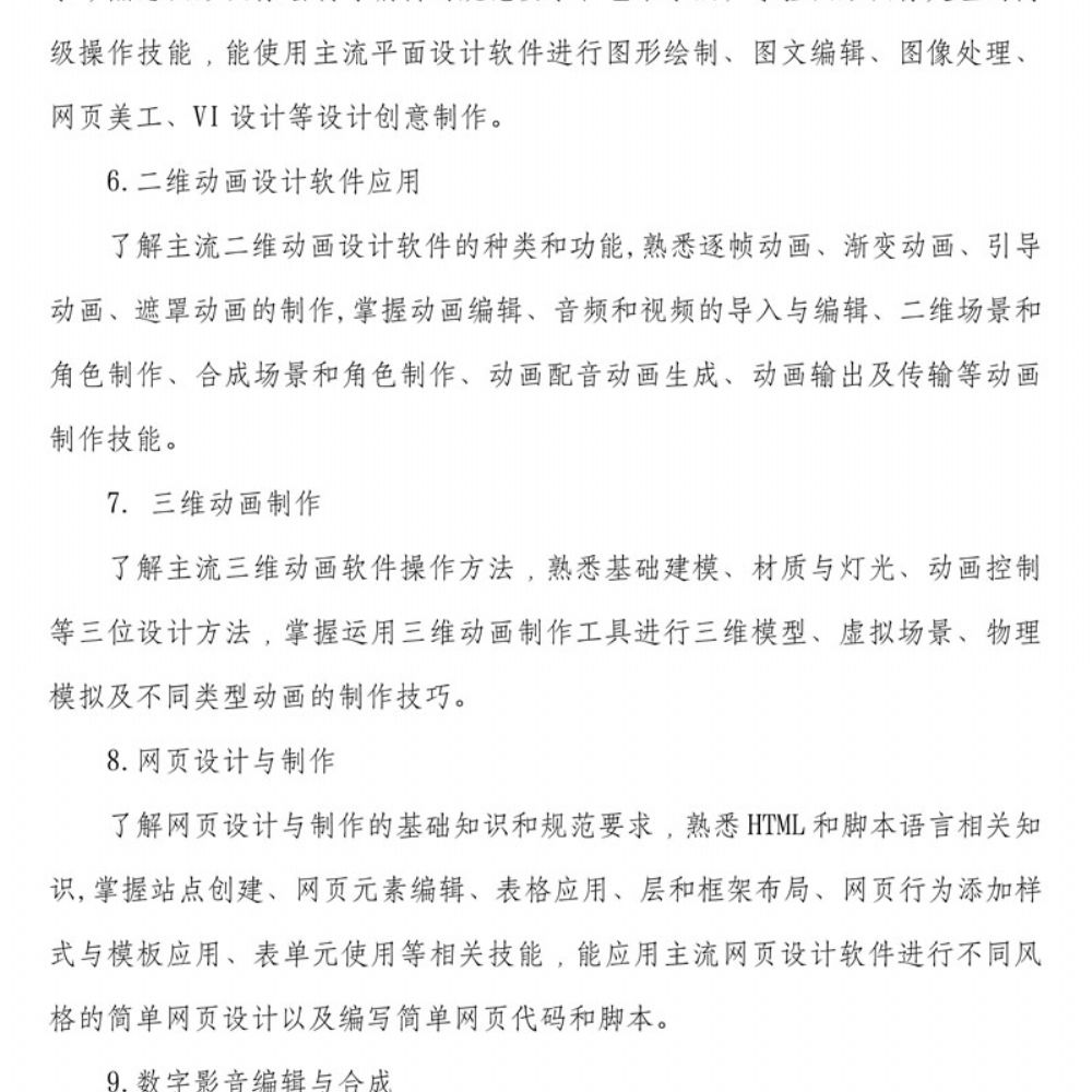 数字媒体技术应用专 业人才培养方案