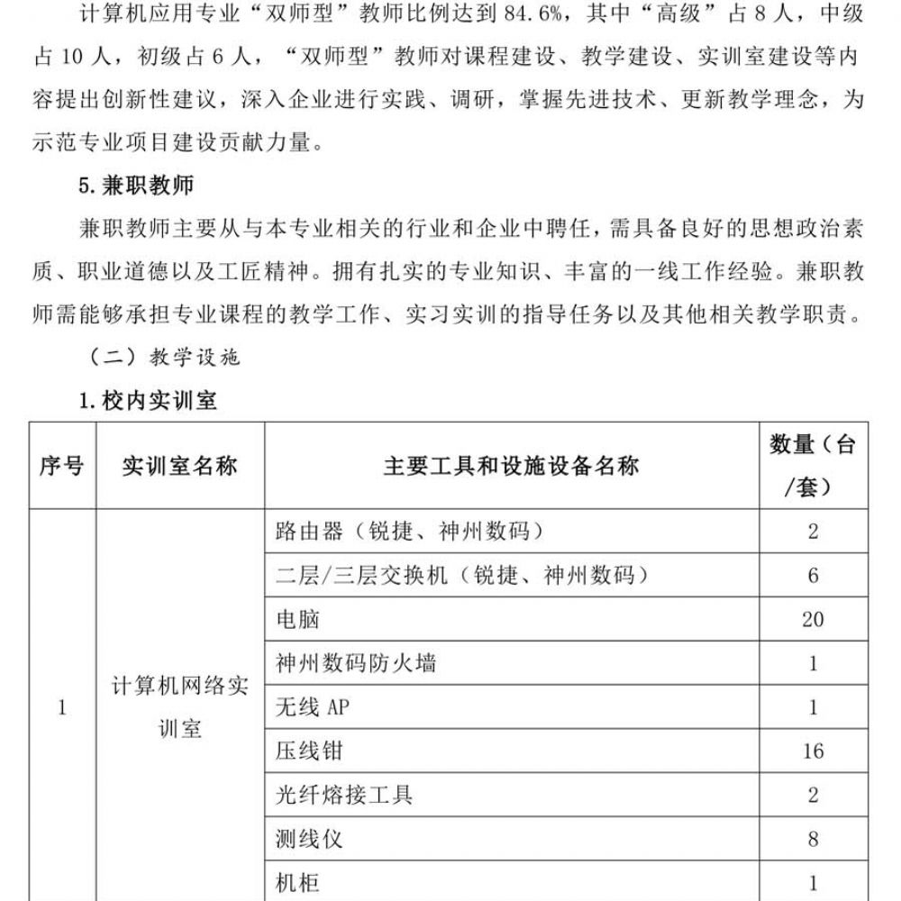 计算机应用人材培养方案